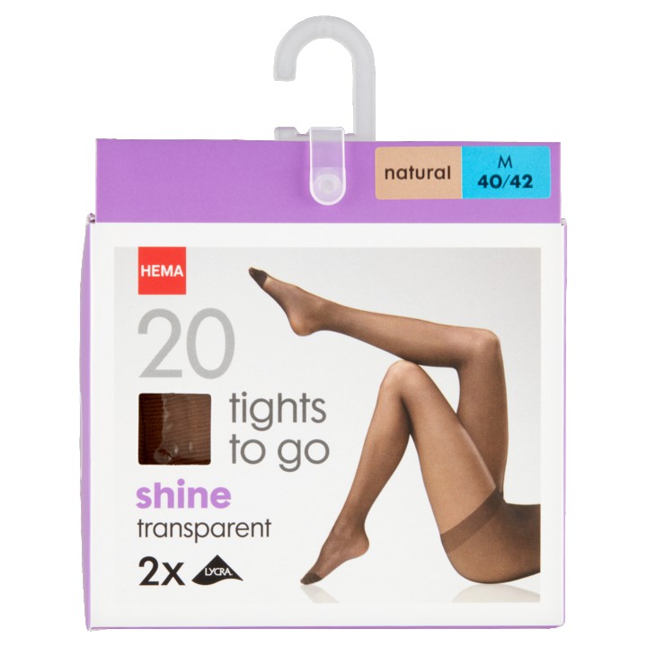 HEMA Panty&amp;#x27;s Shine To Go - 20 Denier Naturel Maat 40/42