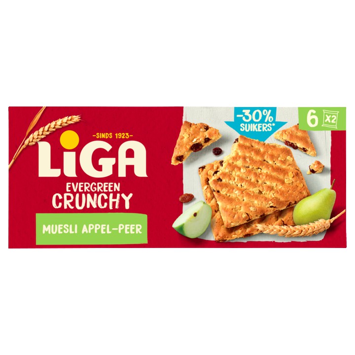 LiGA Evergreen Crunchy Koeken Muesli Appel-Peer 225g