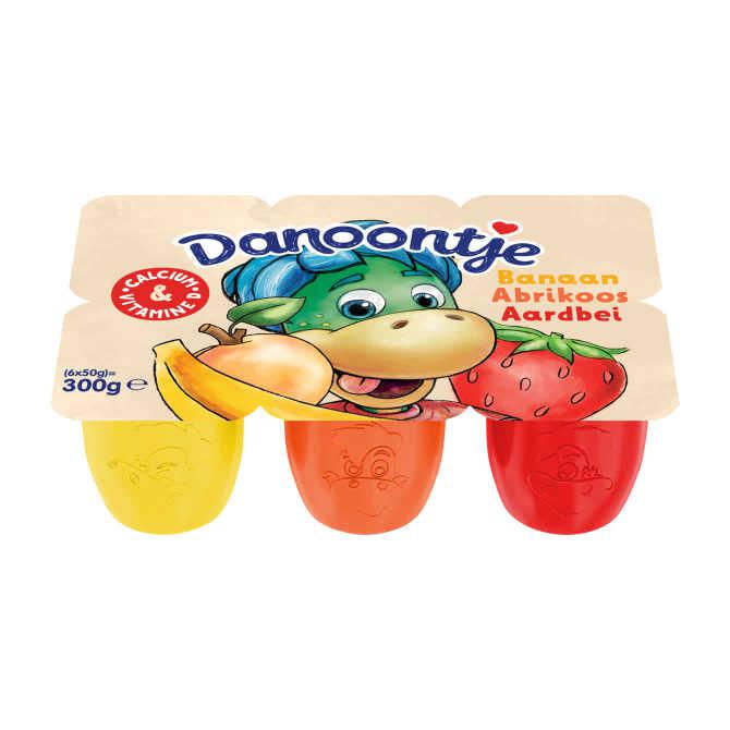 Danone Danoontje Banaan Aardbei Abrikoos 6 x 50 g