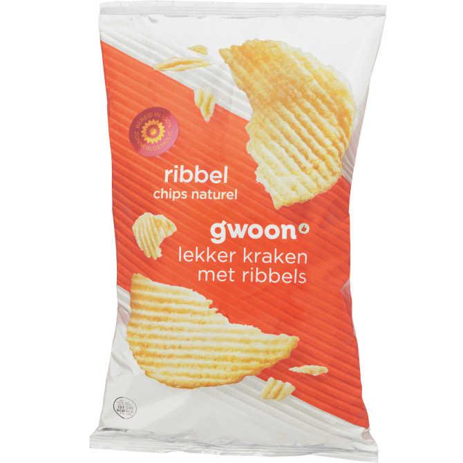 g&#039;woon Ribbelchips naturel