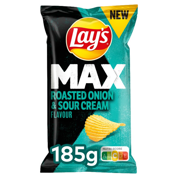 Lay&amp;#x27;s Max Roasted Onion &amp;amp; Sour Cream Chips 185gr