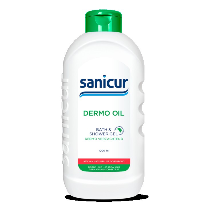 Sanicur Dermo Olie Bad en Douche Gel Dermo Verzachtend 1L