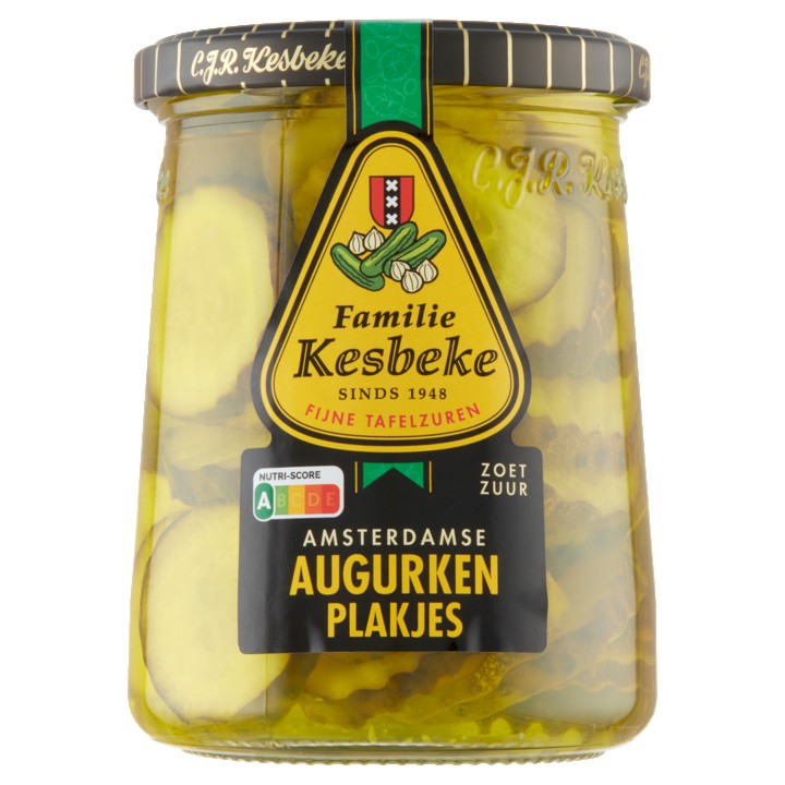 Kesbeke Amsterdamse Augurken Plakjes 495g