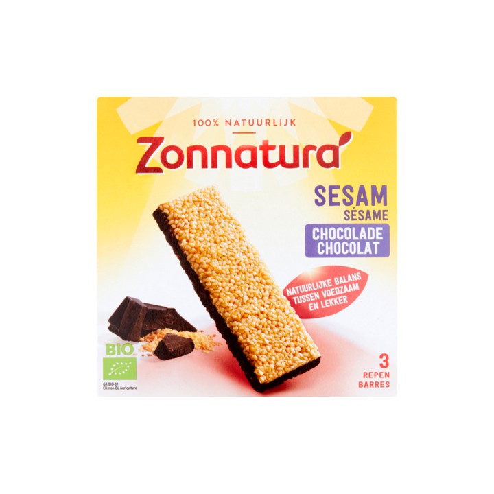 Zonnatura Sesam Chocolade 3 x 30g