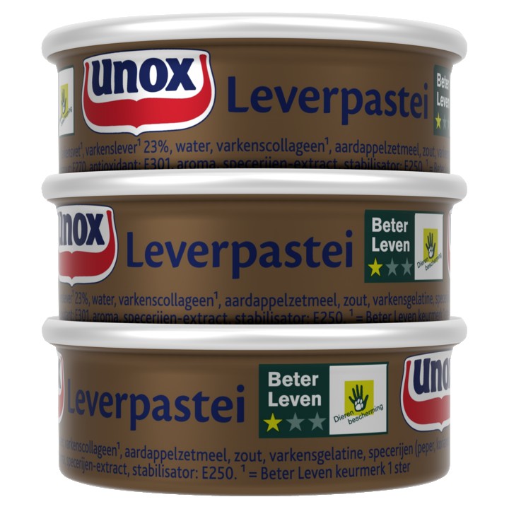 Unox Leverpastei Regulier 3 x 56g