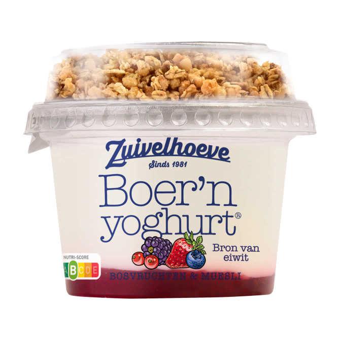 Zuivelhoeve Boer&#039;n yoghurt bosvruchten &amp; muesli