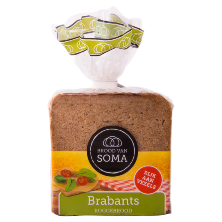 Brood van Soma Brabants bruin rogge-tarwebrood 400g