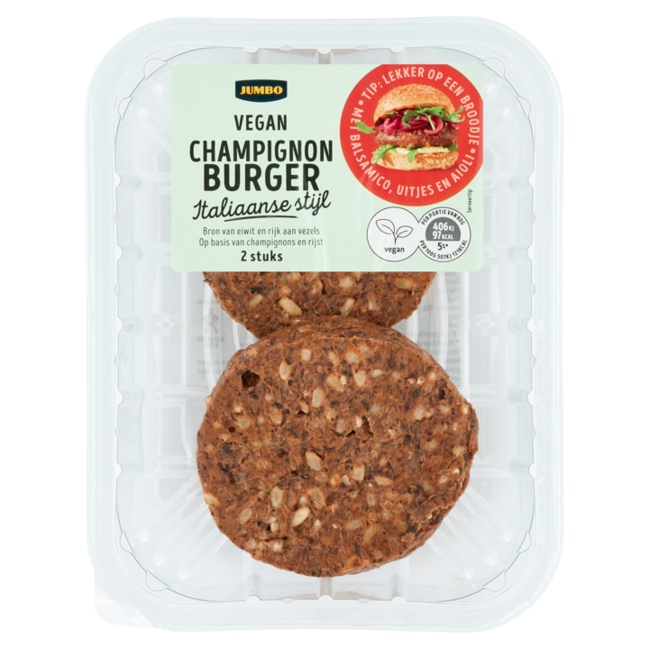 Jumbo Vegan Champignon Burger Italiaanse Stijl 2 Stuks