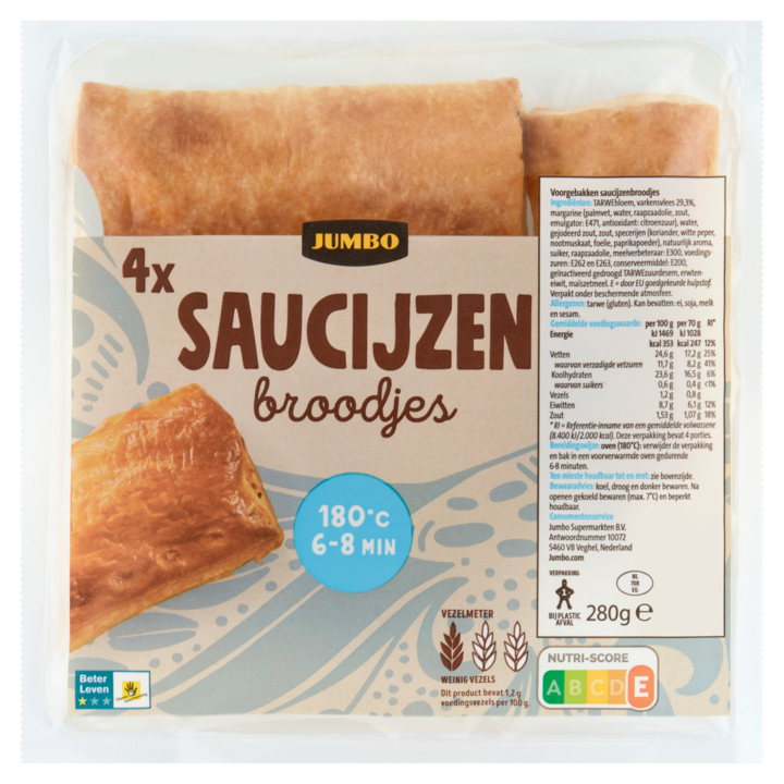 Jumbo - Saucijzenbroodjes - 4 Stuks