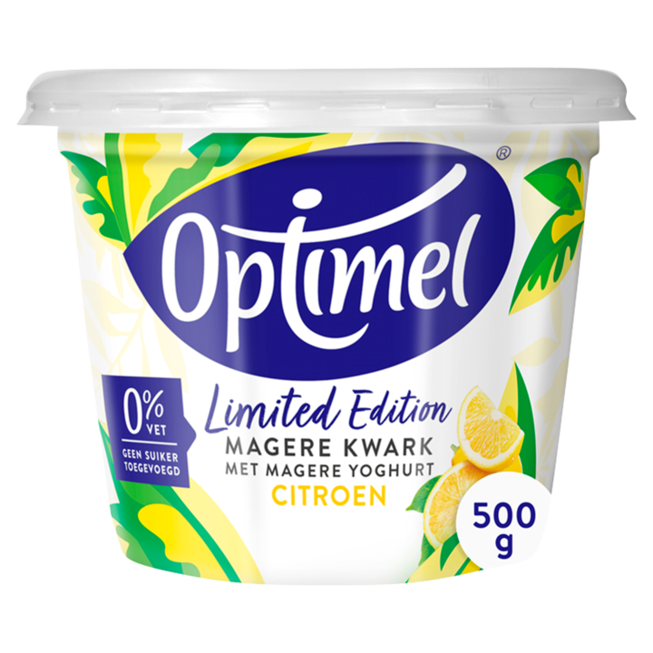 Optimel Magere kwark Limited Edition Citroen 0% vet 500g