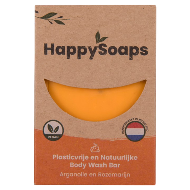 HappySoaps Body Wash Bar Arganolie en Rozemarijn 100g