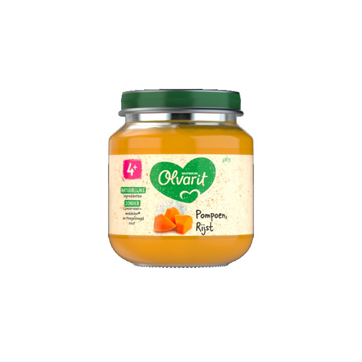 Olvarit Pompoen Rijst 4+ Maanden 125g