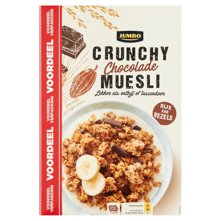 Jumbo Crunchy Muesli Chocolade Voordeelverpakking 900g