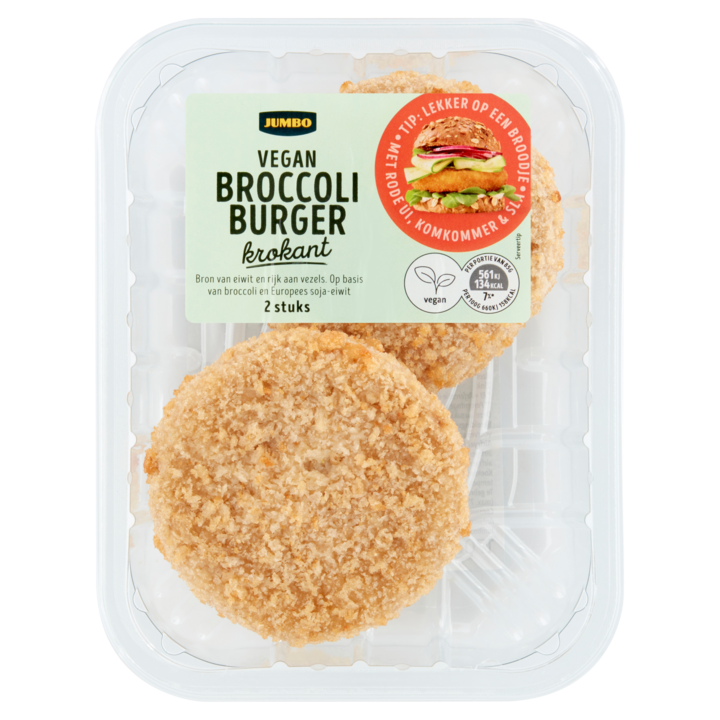 Jumbo Vegan Broccoliburger Krokant 2 Stuks