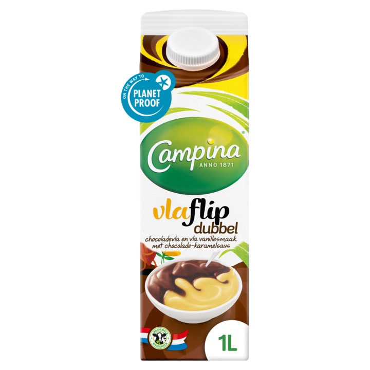 Campina vlaflip chocolade-vanille 1L