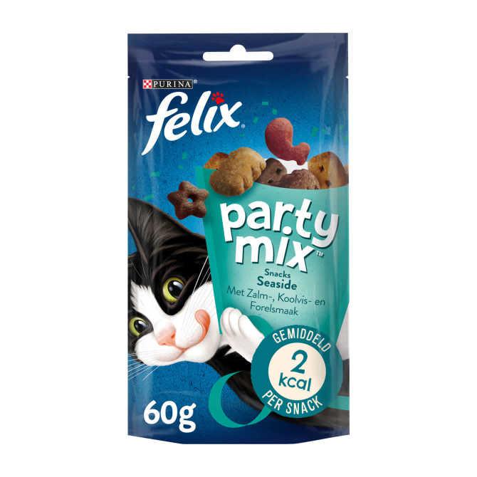 PURINA FELIX Party Mix Snacks Seaside met Zalm-, Koolvis- &amp; Forelsmaak