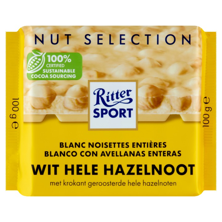 Ritter Sport Wit Hele Hazelnoot 100g