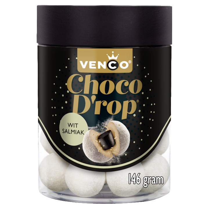 Venco Choco Drop Wit Salmiak 146g