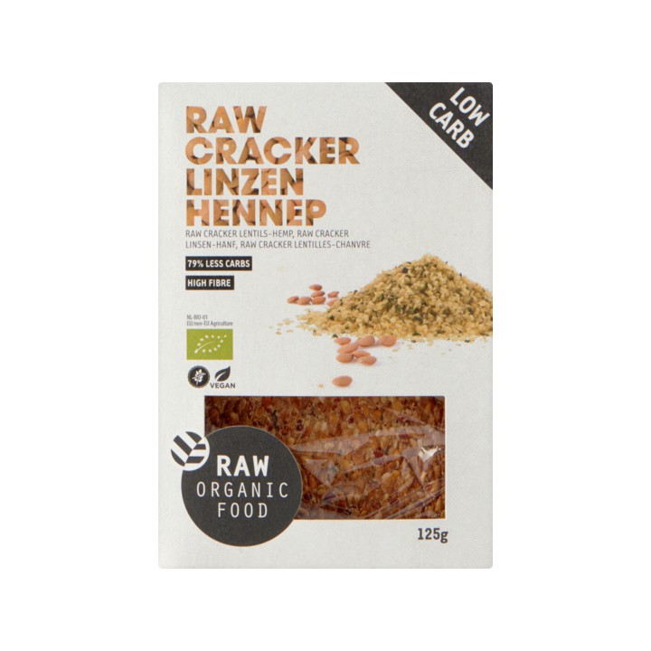 Raw Organic Food Raw Cracker Linzen Hennep 125g