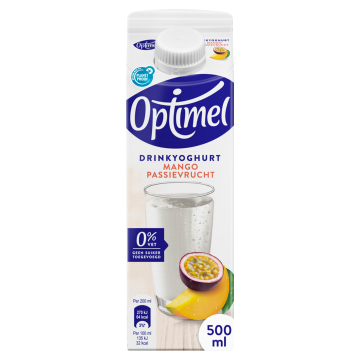 Optimel Drinkyoghurt mango passievrucht 0% vet 500ml