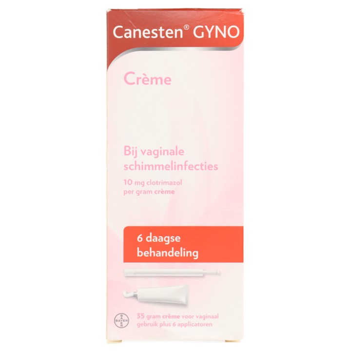 Canesten Gyno Cr&amp;egrave;me bij vaginale schimmel, 6st 10 mg/g 35g