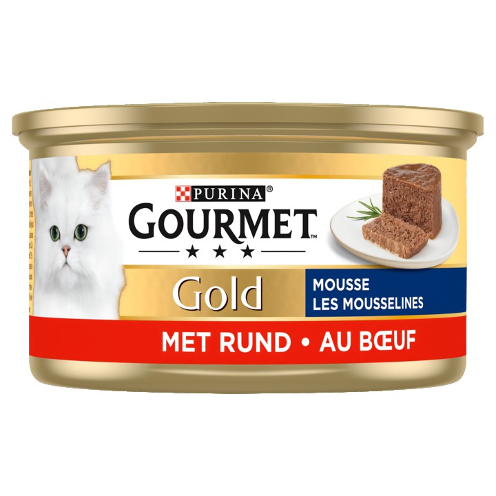 Gourmet Gold Mousse Kattenvoer nat met Rund