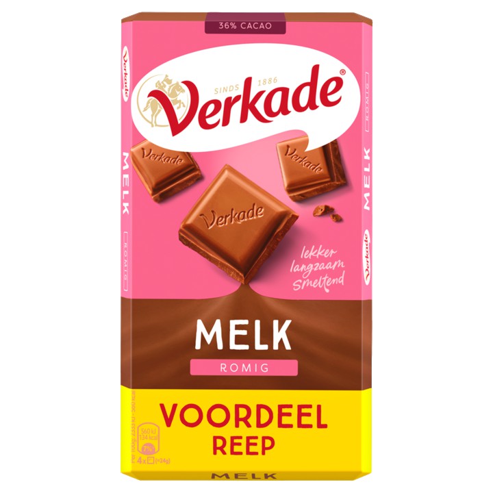 Verkade Melk Romig Voordeelreep 192g