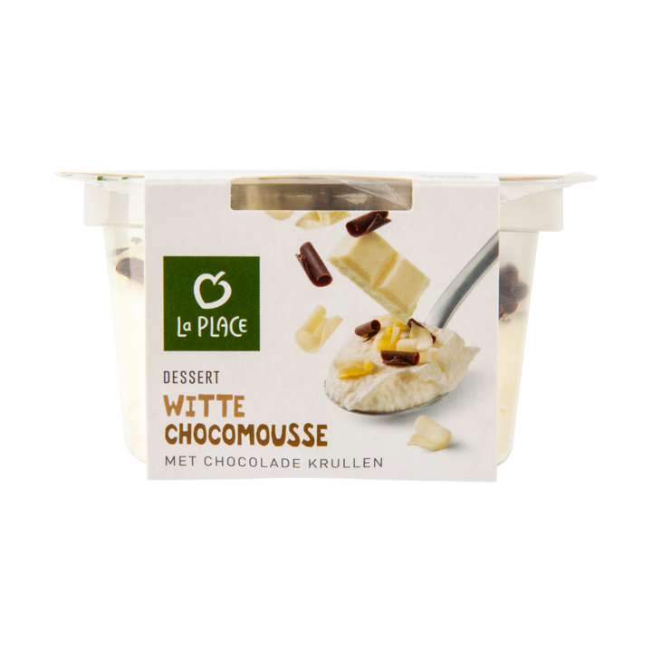 La Place Dessert Witte Chocomousse met Chocolade Krullen 75g