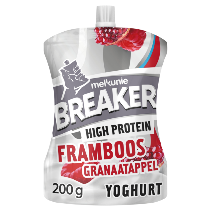 Melkunie Breaker Framboos Granaatappel Yoghurt 0,9% Vet 200g