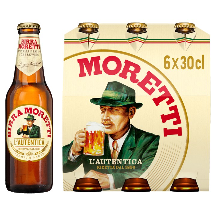 Birra Moretti - L&amp;#x27;Autentica Bier - Fles - 6 x 300ML