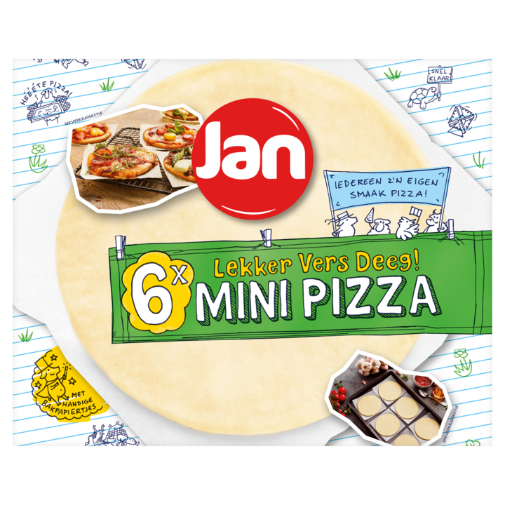 Jan Mini Pizzadeeg 6 Stuks