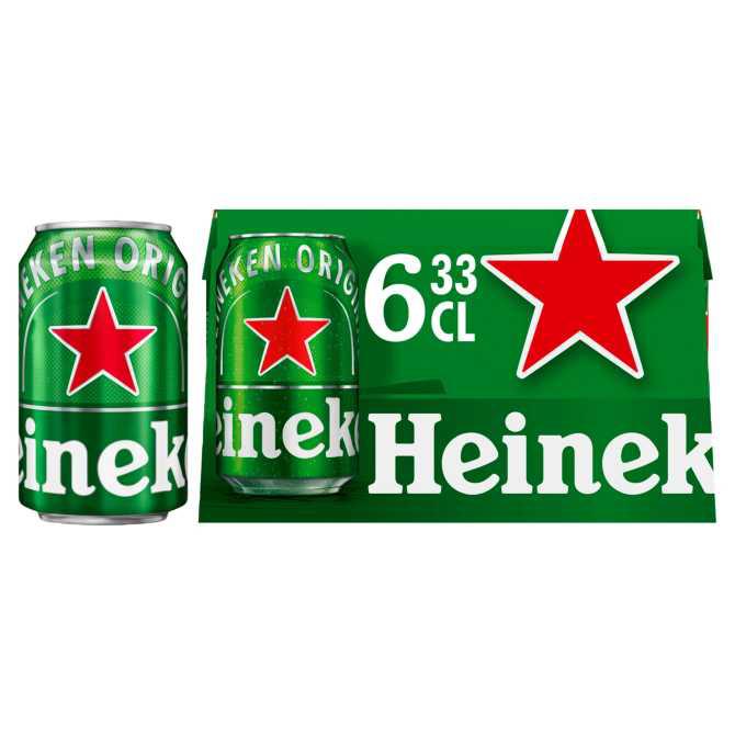 Heineken Premium Pilsener Bier Blik 6 x 33 cl