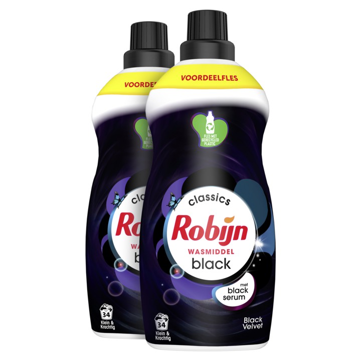 Robijn Klein &amp;amp; Krachtig Classics Vloeibaar Wasmiddel Black Velvet 2 x 34 Wasbeurten