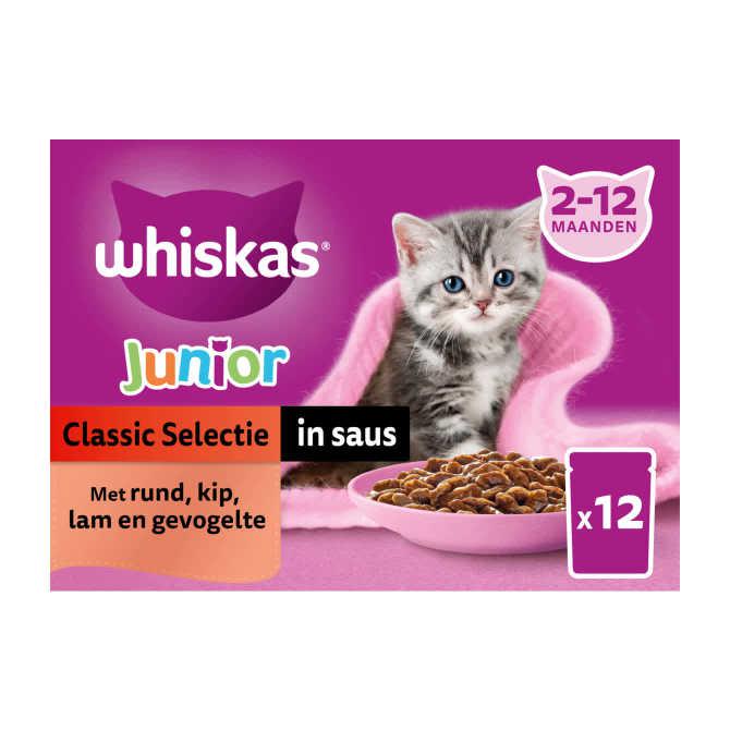 Whiskas Junior natvoer classic selectie in saus