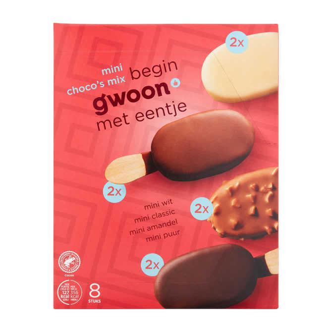 g&#039;woon Mini choco mix ijsjes