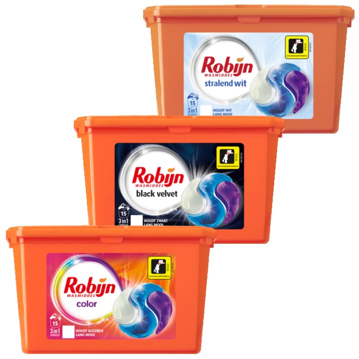 Robijn Capsules 15x Color, Black &amp;amp; White Pakket