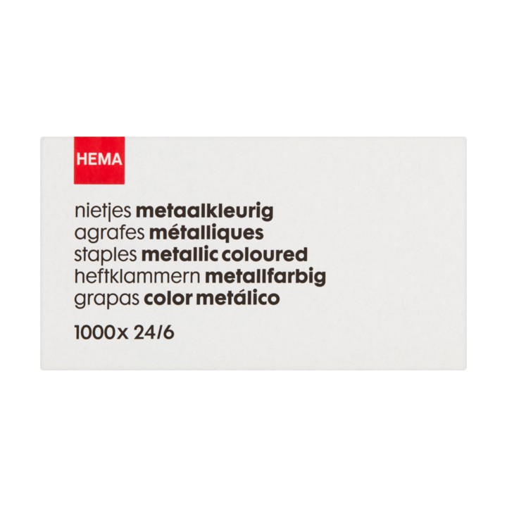 HEMA Nietjes Metaalkleurig 24/6 1000 Stuks