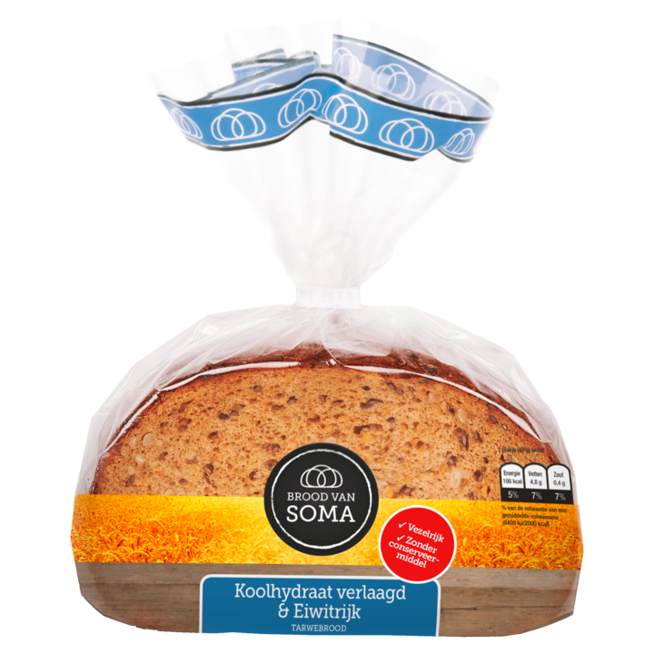 Brood van Soma Koolhydraat Verlaagd &amp;amp; Eiwitrijk volkoren tarwebrood 300g