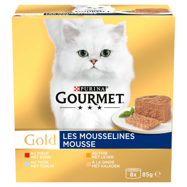 Gourmet Gold Selectie Kattenvoer natvoer met Tonijn, Lever, Kalkoen en Rund