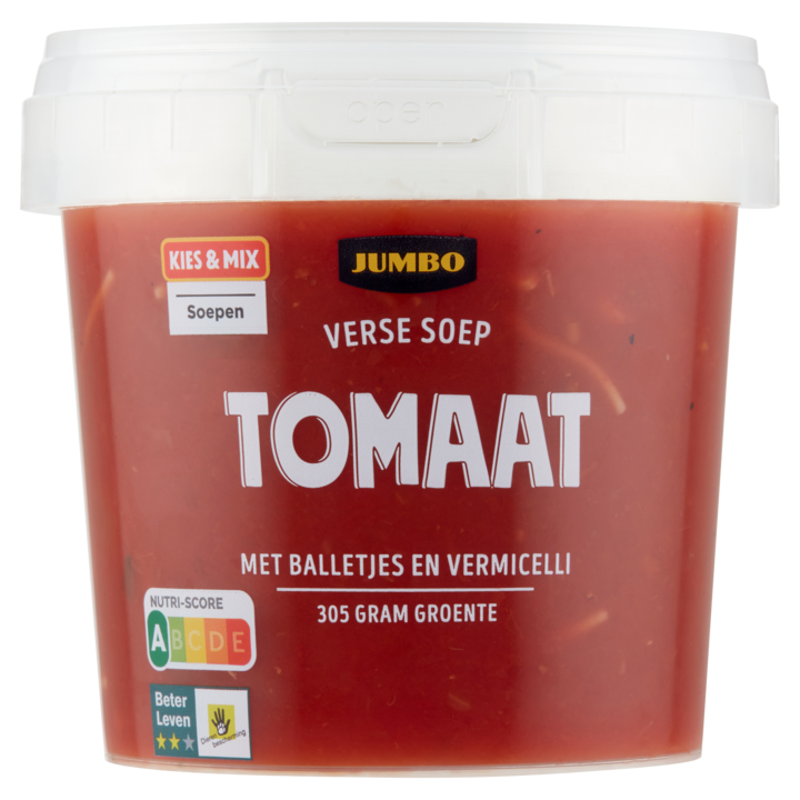 Jumbo Verse Soep Tomaat met Balletjes en Vermicelli 500g