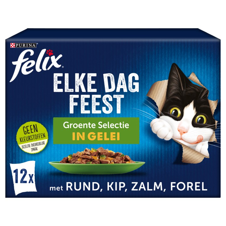 FELIX&amp;reg; Elke Dag Feest Groente Selectie in Gelei Kattenvoer 12x85g