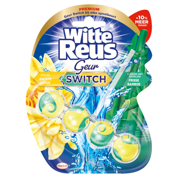 Witte Reus Toiletblok Geur Switch Lotus Bamboe 50g