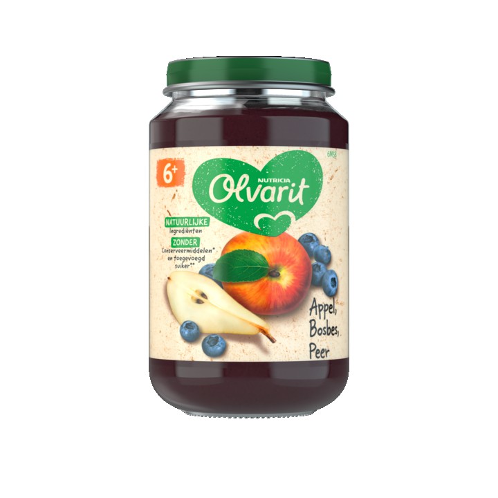 Olvarit Appel Bosbes Peer 6+ Maanden 200g