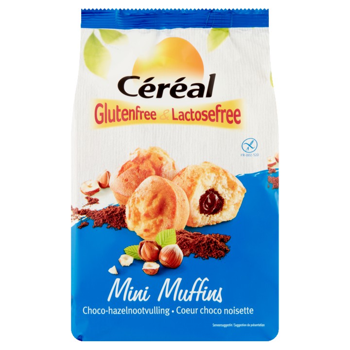 C&amp;eacute;r&amp;eacute;al Glutenfree &amp;amp; Lactosefree Mini Muffins Choco-Hazelnootvulling 6 x 30g