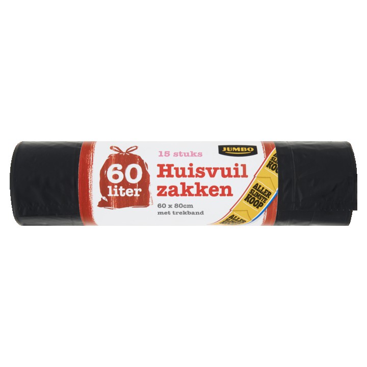 Jumbo Vuilniszakken 60 Liter 15 stuks