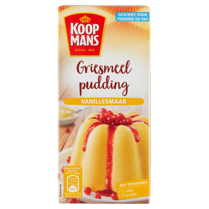 Koopmans Griesmeelpudding Vanillesmaak 500g