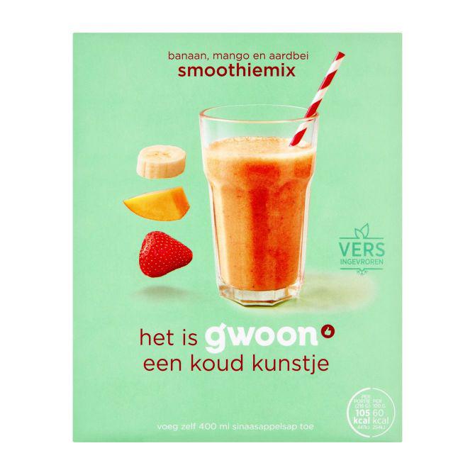 g'woon Smoothiemix Banaan, mango, aardbei