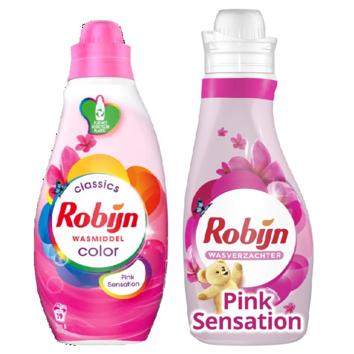 Robijn Pink Sensation Wasmiddel en Wasverzachter