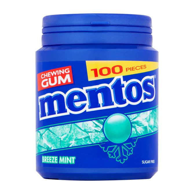 Mentos Gum breeze mint pot 100 stuks