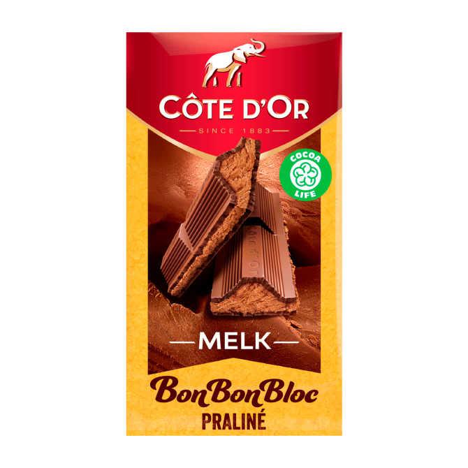 C&amp;ocirc;te d&#039;Or BonBonBloc chocolade reep pralin&amp;eacute; melk